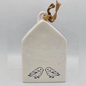 NEW Rae Dunn Love Birds Birdhouse Home Decor Ceramic Double Sided